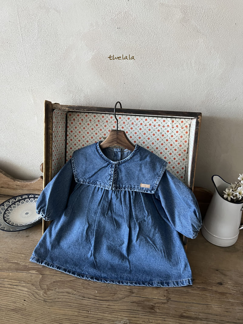 Lala - Korean Children Fashion - #designkidswear - Collar Denim One-Piece - 3