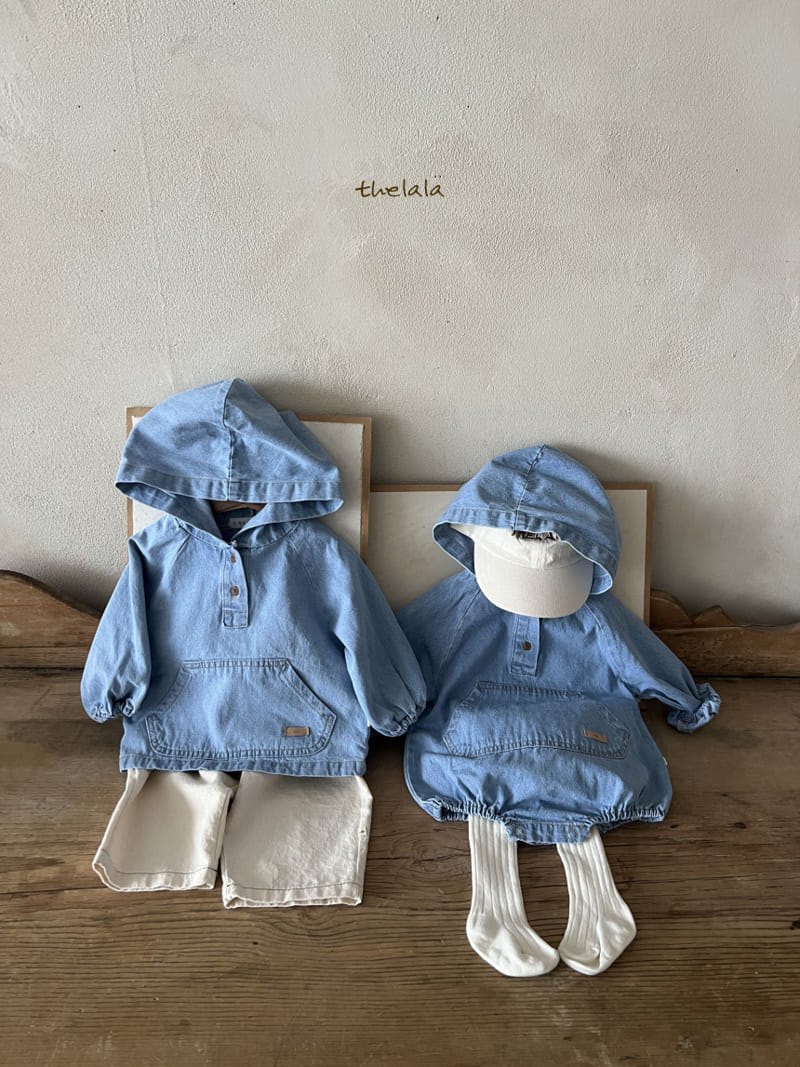 Lala - Korean Children Fashion - #kidsshorts - Hoody Denim Tee - 9
