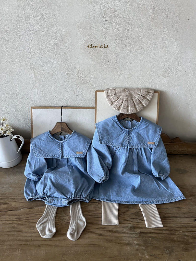 Lala - Korean Children Fashion - #kidzfashiontrend - Collar Denim One-Piece - 8
