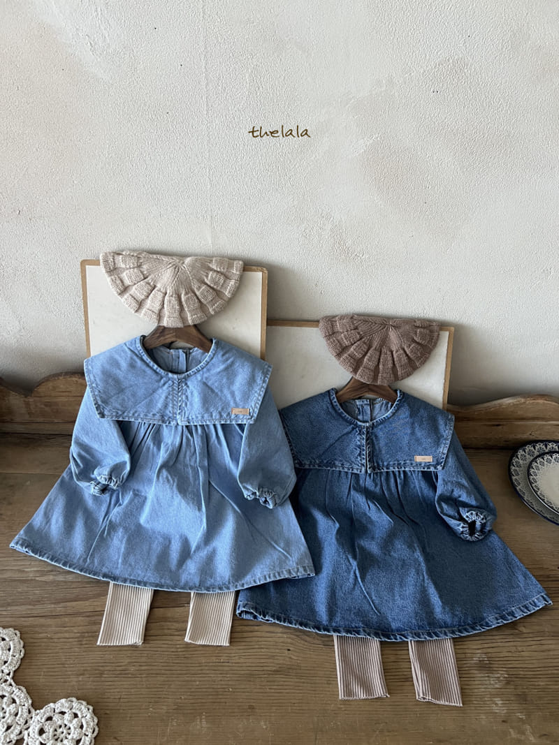 Lala - Korean Children Fashion - #littlefashionista - Collar Denim One-Piece - 10