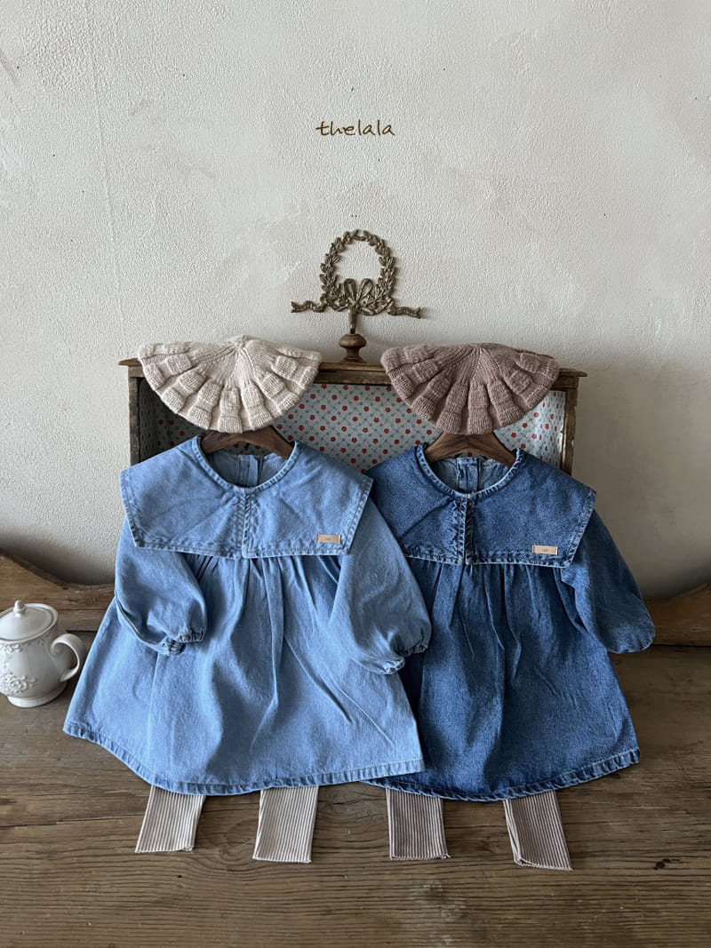 Lala - Korean Children Fashion - #magicofchildhood - Collar Denim One-Piece - 11