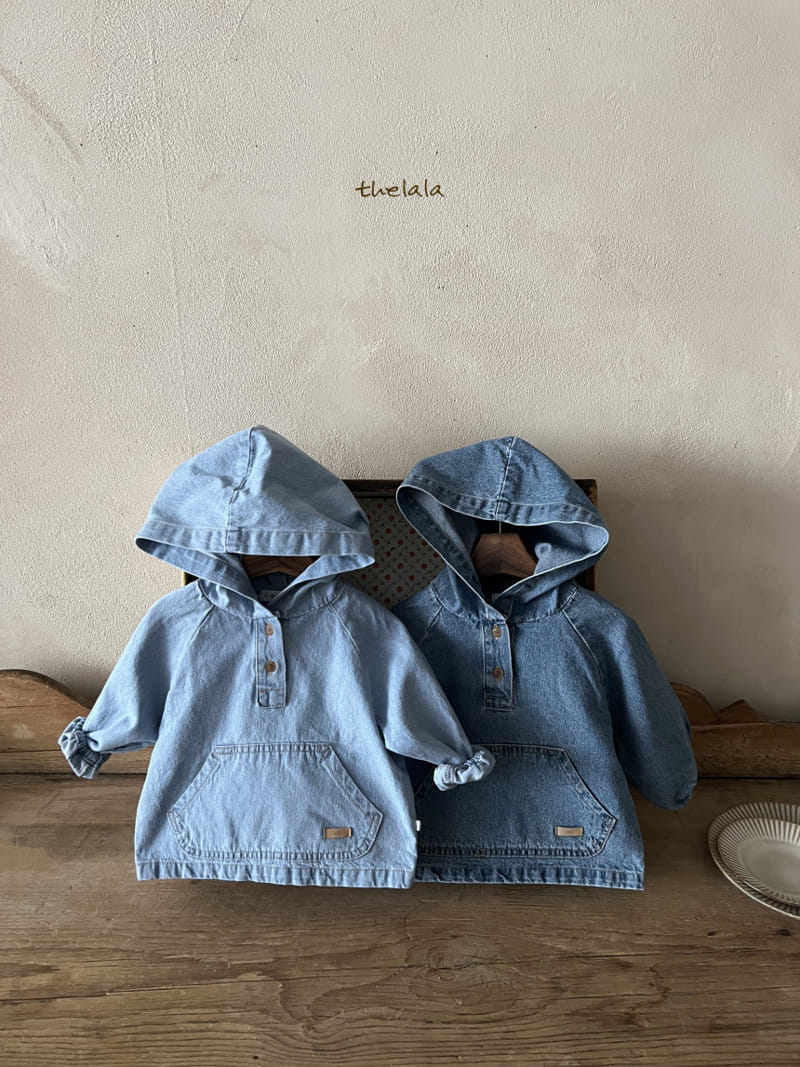 Lala - Korean Children Fashion - #todddlerfashion - Hoody Denim Tee