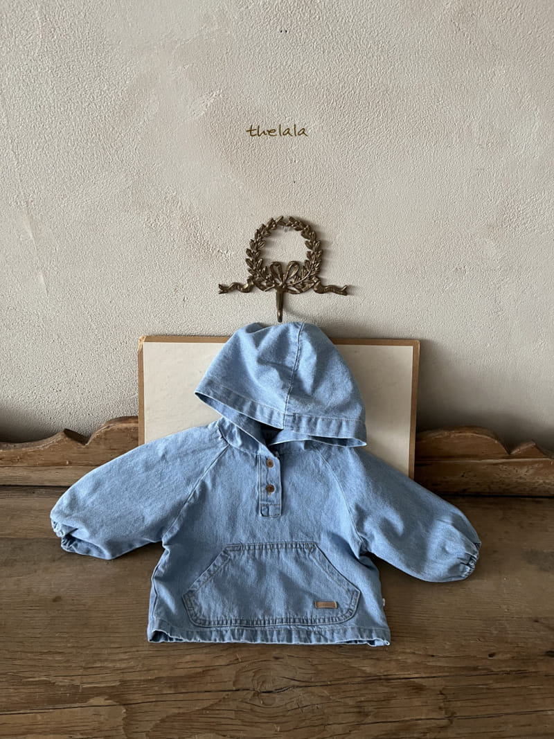 Lala - Korean Children Fashion - #toddlerclothing - Hoody Denim Tee - 2