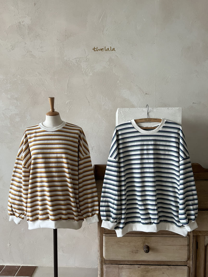 Lala - Korean Women Fashion - #restrostyle - Mom Two Line St Sweatshirt
