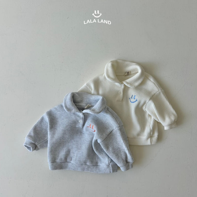 Lalaland - Korean Baby Fashion - #babyoninstagram - Bebeb Waffle Collar Sweatshirt - 3