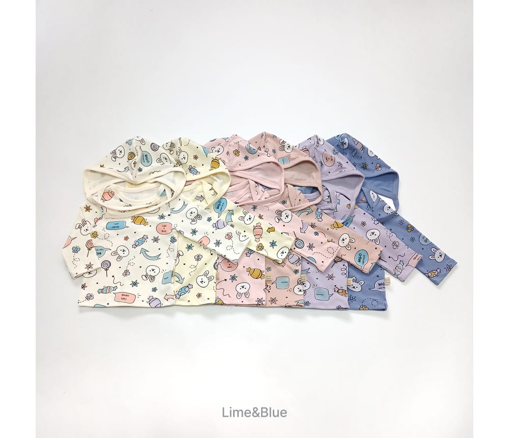 Lime & Blue - Korean Baby Fashion - #babyboutique - Candy Rabbit Baby Top Bottom Set - 5