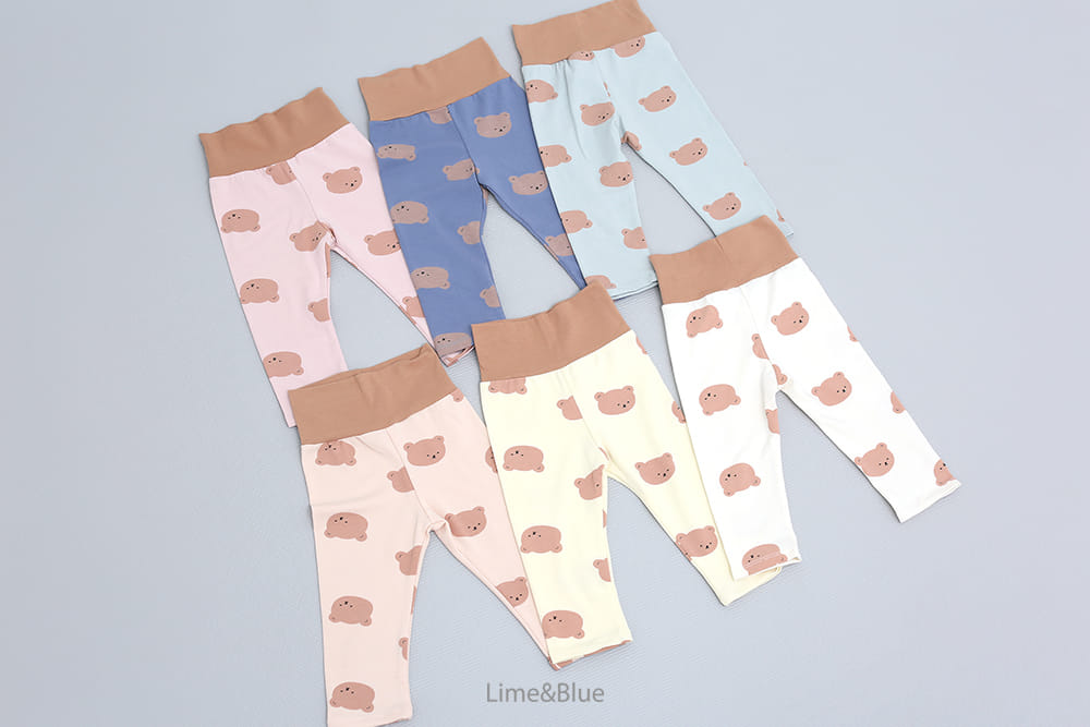 Lime & Blue - Korean Baby Fashion - #babyclothing - Bear Baby Top Bottom Set - 5
