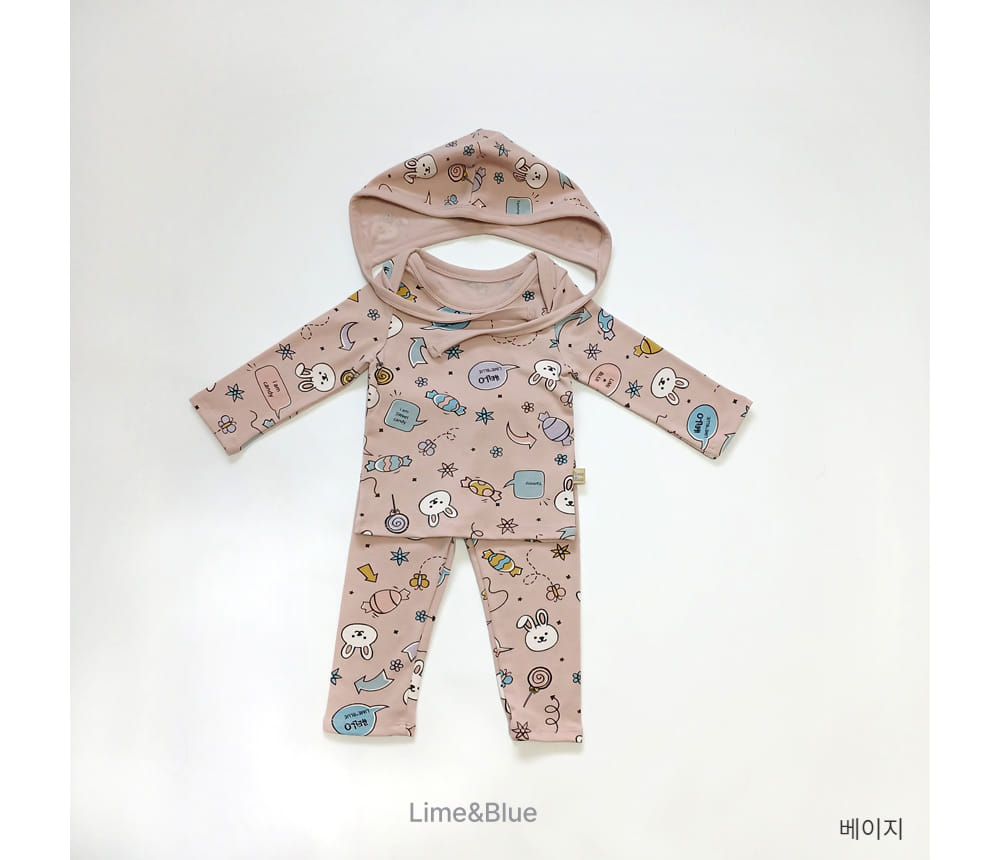 Lime & Blue - Korean Baby Fashion - #babygirlfashion - Candy Rabbit Baby Top Bottom Set - 11