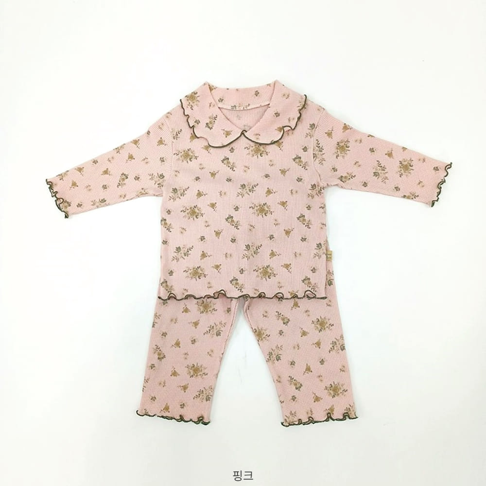 Lime & Blue - Korean Children Fashion - #minifashionista - Croiffle Flower Top Bottom Set - 10