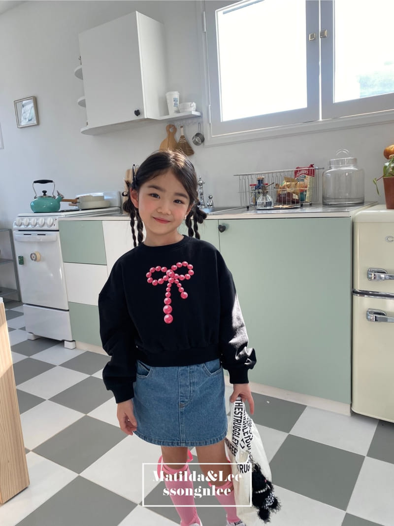 Matilda & Lee - Korean Children Fashion - #childofig - Ribbon Bead Crop Sweatshirt - 7