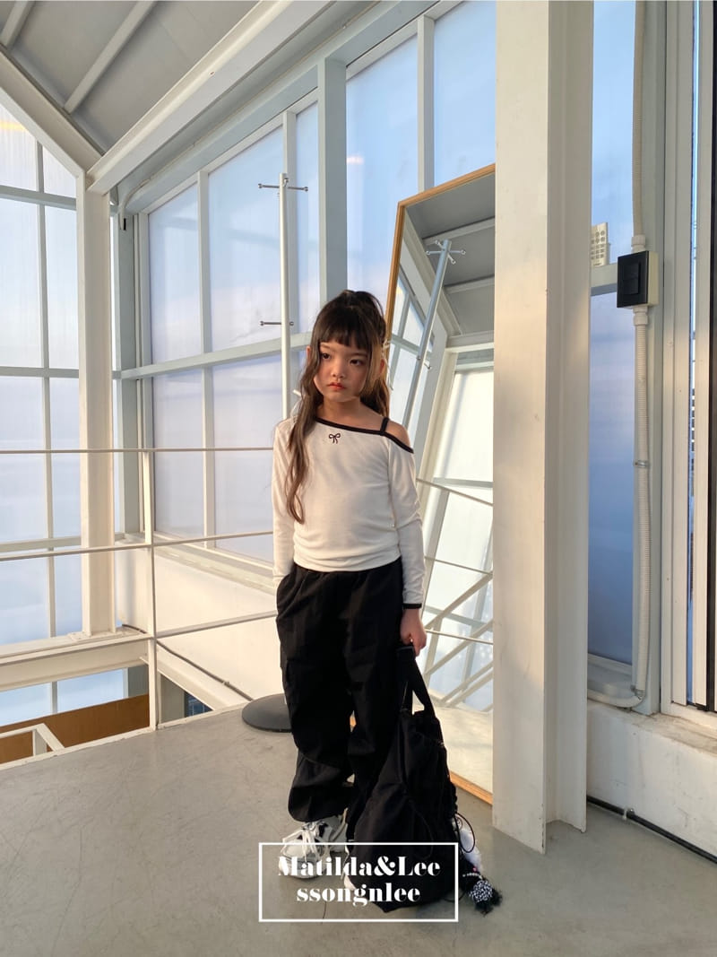 Matilda & Lee - Korean Children Fashion - #childofig - Ribbon Shoulder Slit Tee - 7