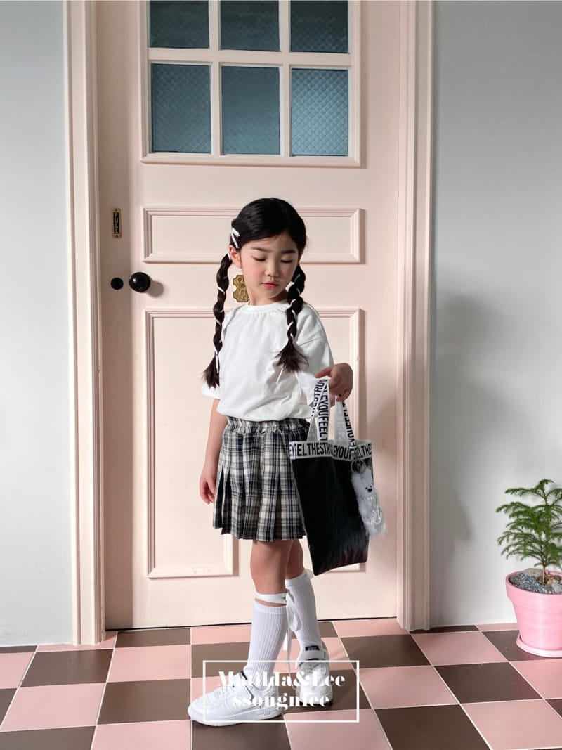 Matilda & Lee - Korean Children Fashion - #childofig - Check Wrinkle Skirt - 2