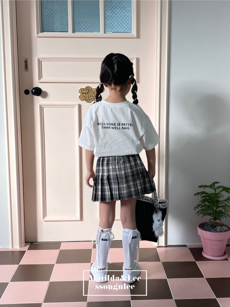 Matilda & Lee - Korean Children Fashion - #childofig - Check Wrinkle Skirt - 3