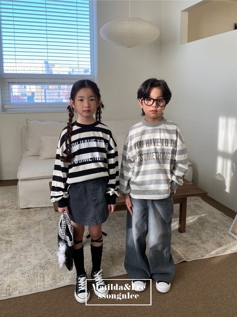 Matilda & Lee - Korean Children Fashion - #childofig - Heart Spray Denim Skirt
