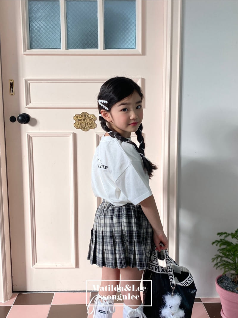 Matilda & Lee - Korean Children Fashion - #childofig - Check Wrinkle Skirt - 4