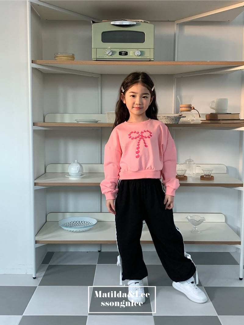 Matilda & Lee - Korean Children Fashion - #designkidswear - Ribbon Bead Crop Sweatshirt - 10