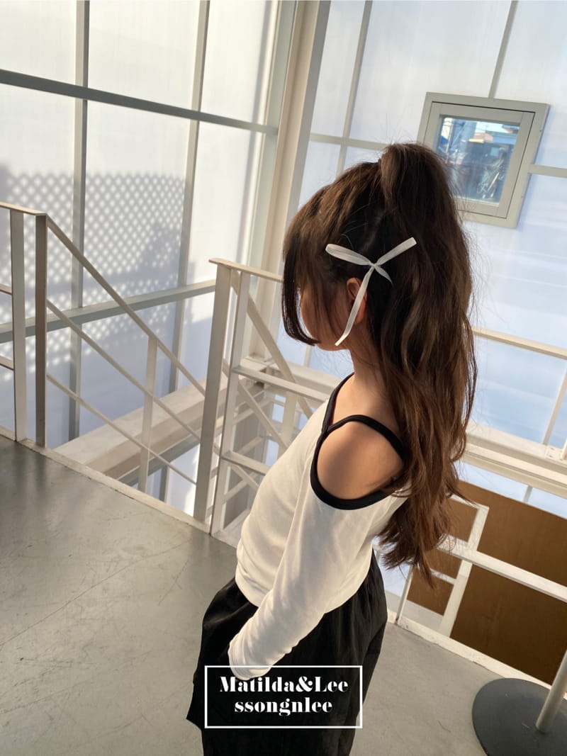 Matilda & Lee - Korean Children Fashion - #designkidswear - Ribbon Shoulder Slit Tee - 9