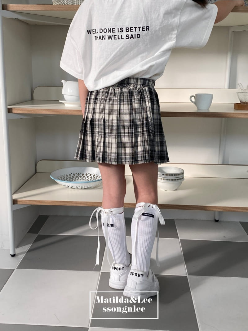 Matilda & Lee - Korean Children Fashion - #designkidswear - Check Wrinkle Skirt - 5