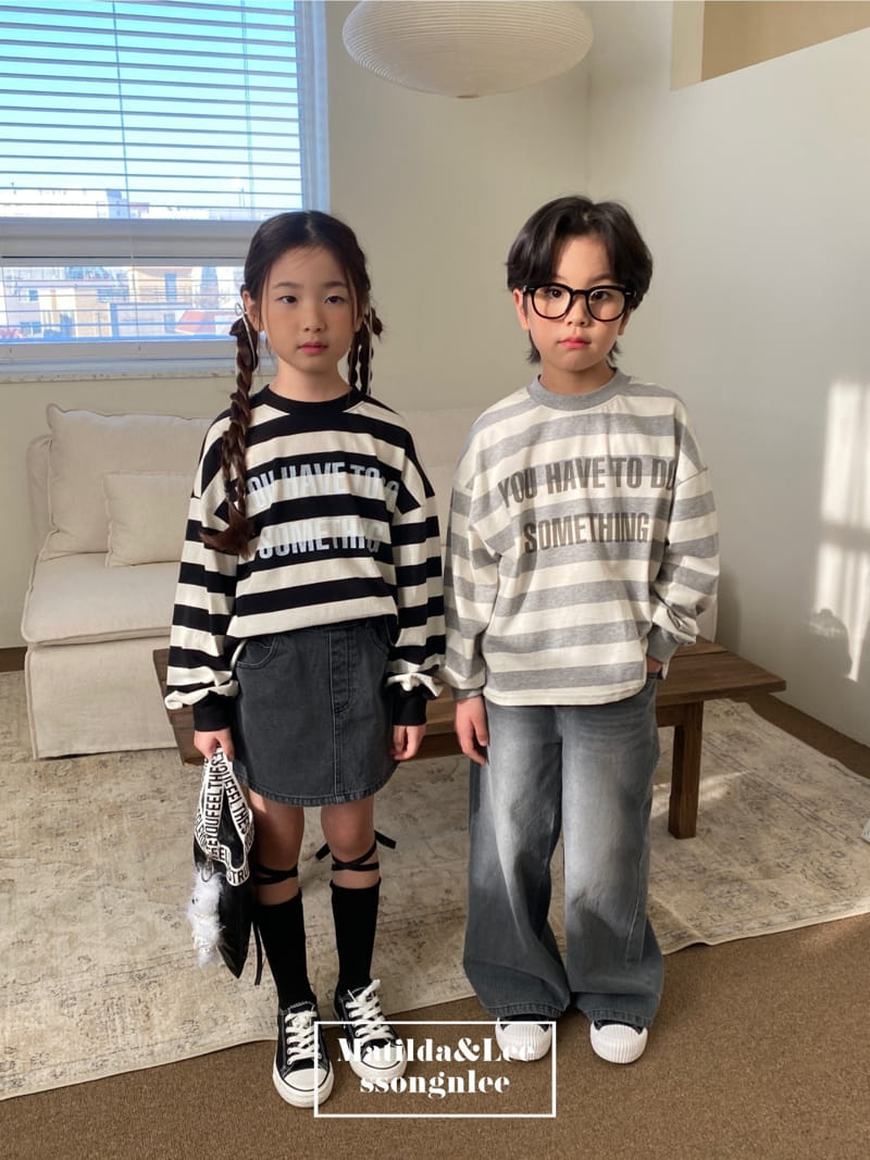 Matilda & Lee - Korean Children Fashion - #childrensboutique - Heart Spray Denim Skirt - 4