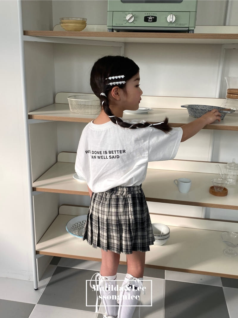Matilda & Lee - Korean Children Fashion - #discoveringself - Check Wrinkle Skirt - 6