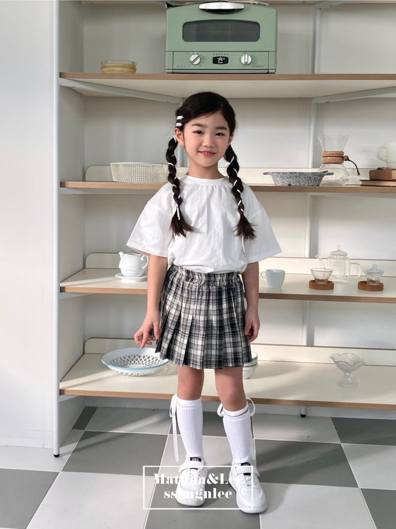 Matilda & Lee - Korean Children Fashion - #fashionkids - Check Wrinkle Skirt - 7