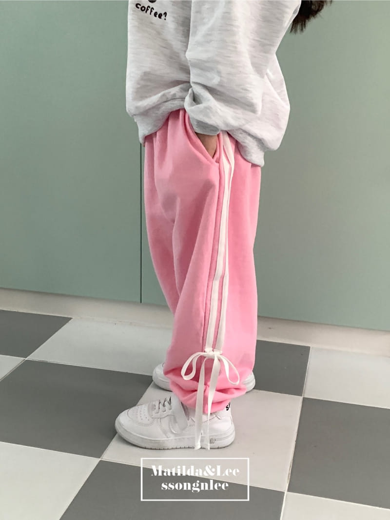 Matilda & Lee - Korean Children Fashion - #kidsshorts - Ribbon Tape Jogger Pants - 8