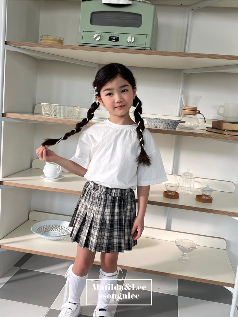 Matilda & Lee - Korean Children Fashion - #kidsstore - Check Wrinkle Skirt - 9