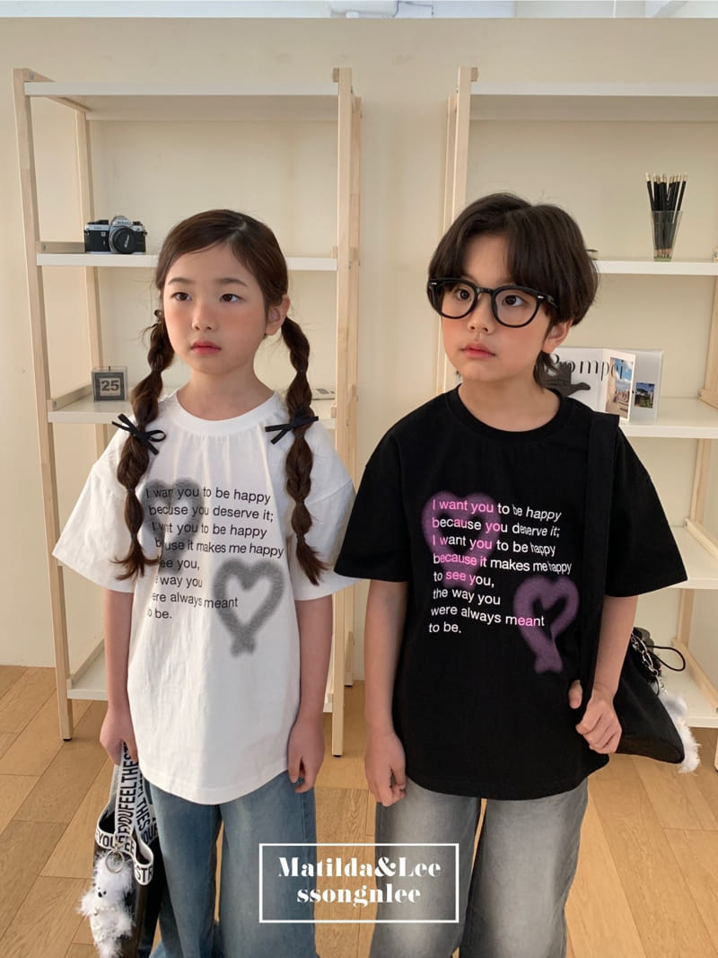 Matilda & Lee - Korean Children Fashion - #kidsstore - Heart Spray Tee - 7