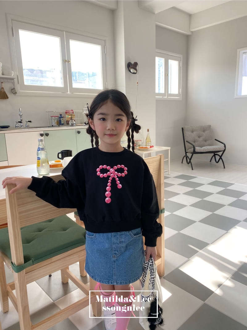 Matilda & Lee - Korean Children Fashion - #littlefashionista - Ribbon Bead Crop Sweatshirt - 4