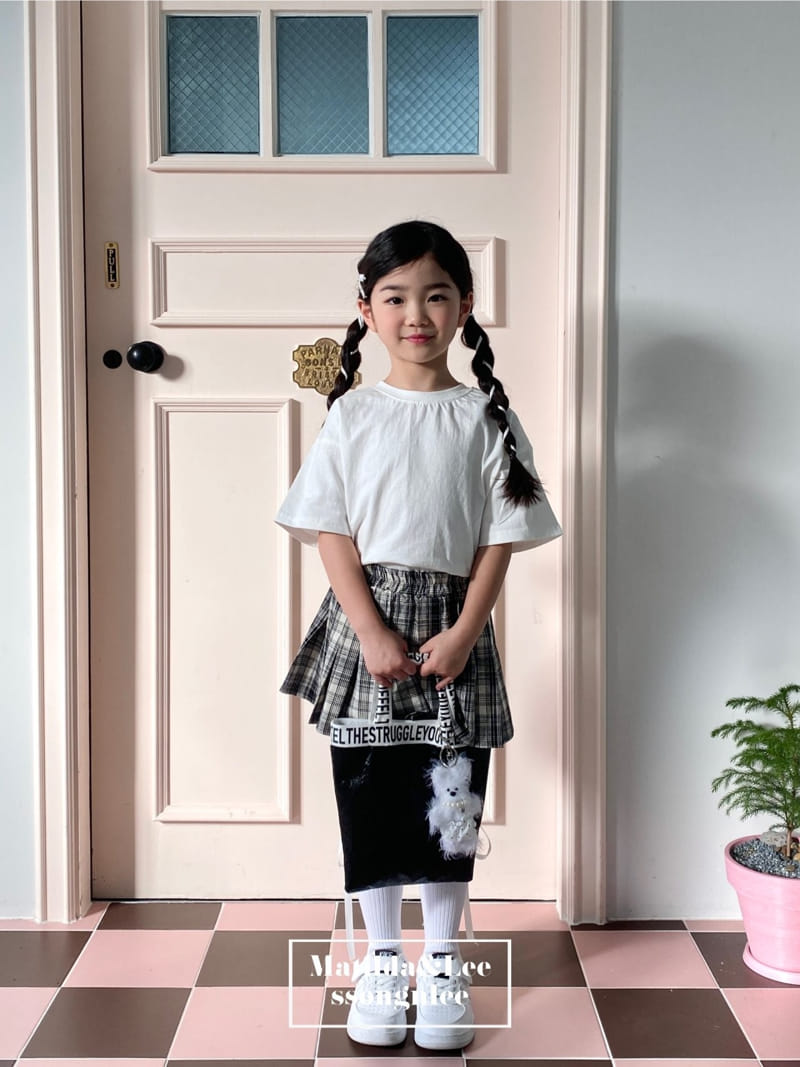 Matilda & Lee - Korean Children Fashion - #prettylittlegirls - Check Wrinkle Skirt