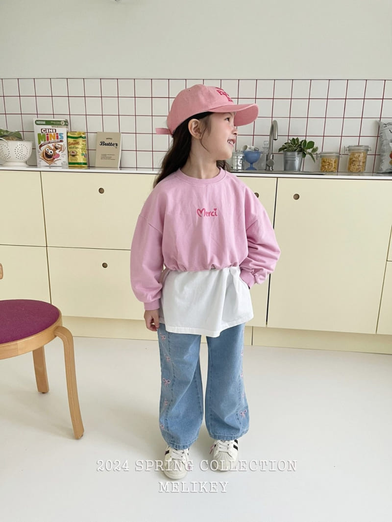 Melikey - Korean Children Fashion - #childofig - Ribbon Denim Pants - 6
