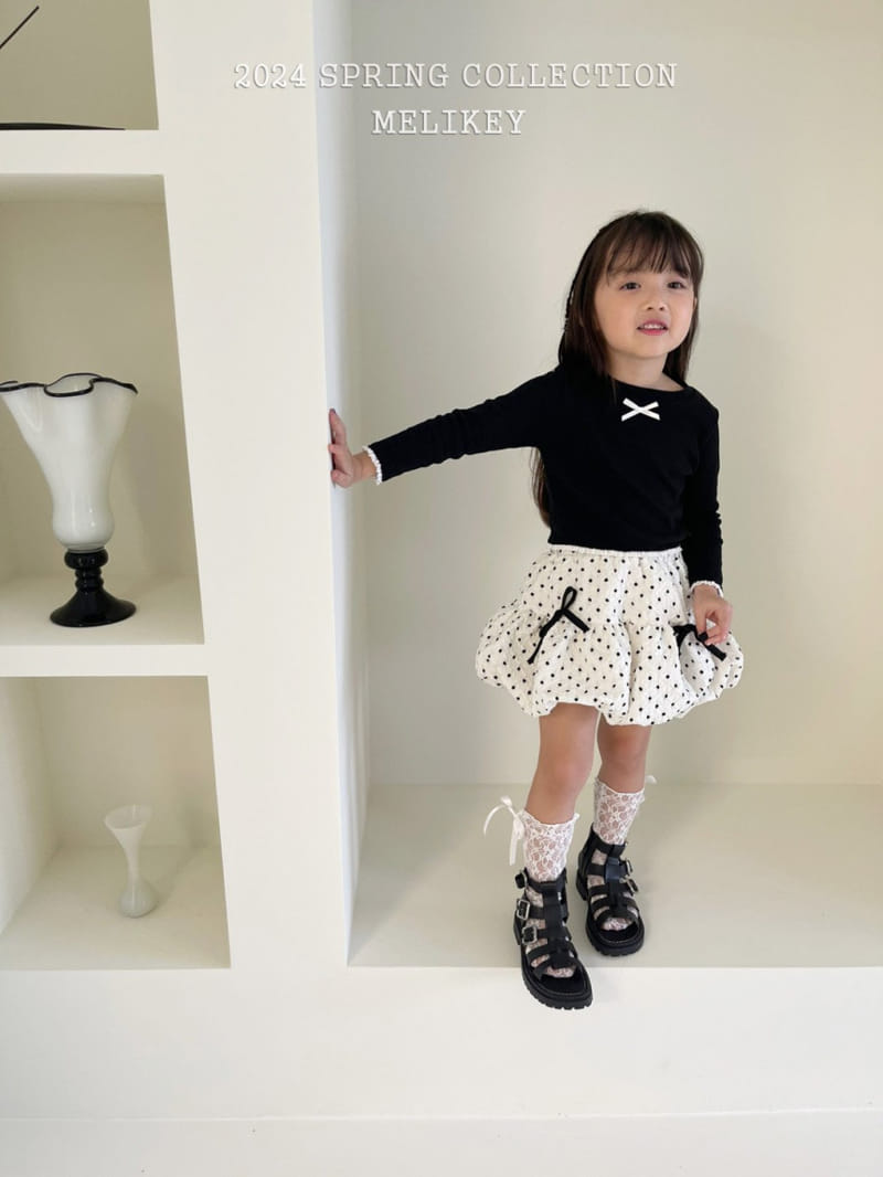 Melikey - Korean Children Fashion - #childofig - Dot Ribbon Skirt - 7