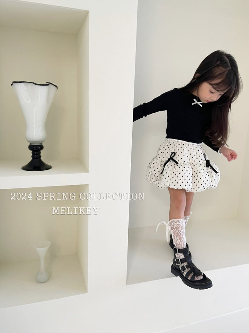 Melikey - Korean Children Fashion - #childofig - Dot Ribbon Skirt - 8
