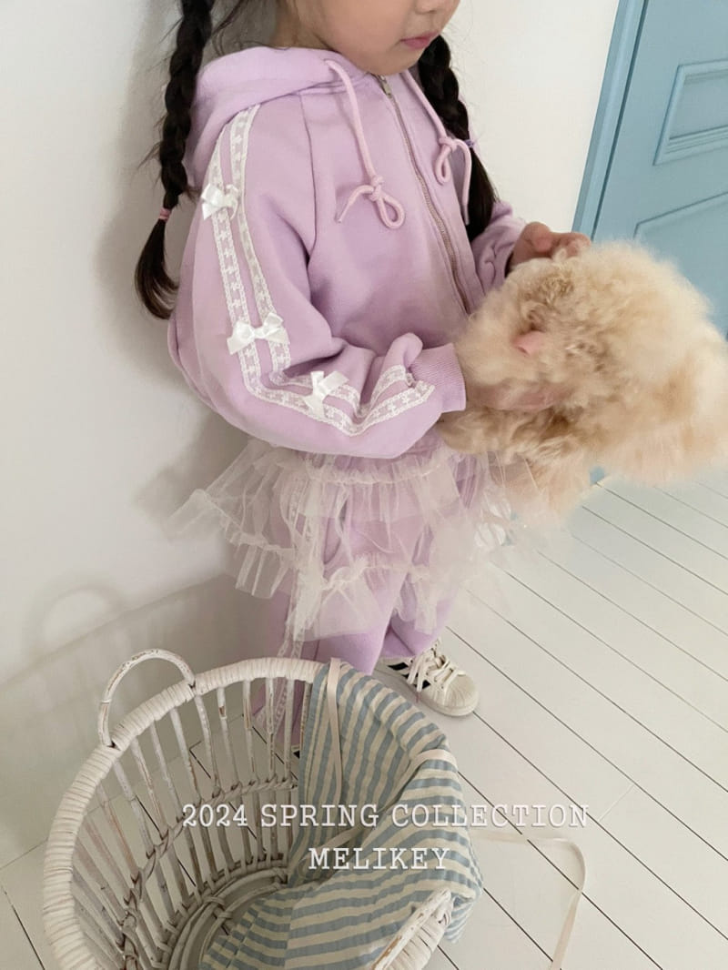 Melikey - Korean Children Fashion - #childrensboutique - Ribbon Short Hoody Zip Up - 2