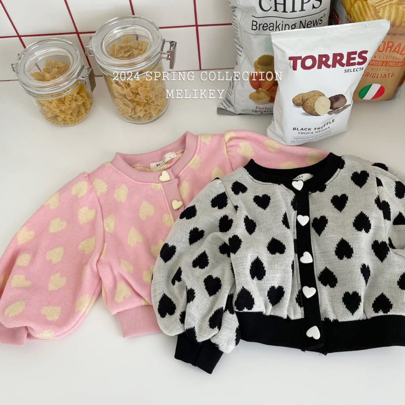 Melikey - Korean Children Fashion - #childrensboutique - Heart Knit Cardigan