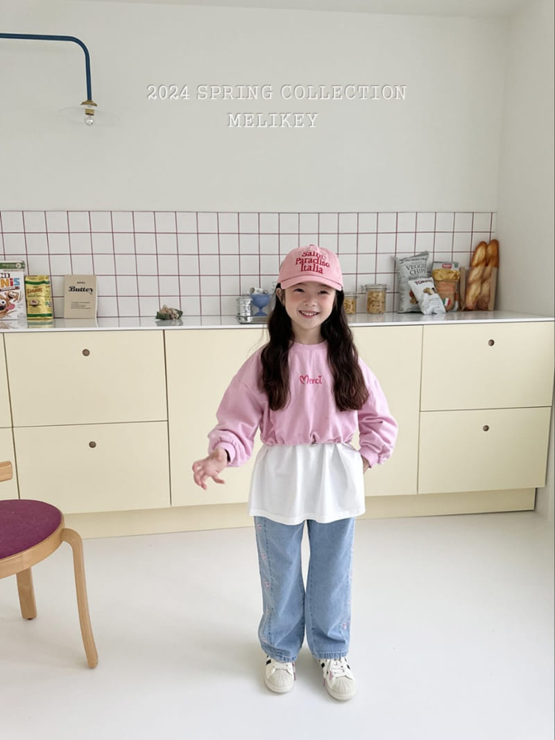 Melikey - Korean Children Fashion - #designkidswear - Ribbon Denim Pants - 8
