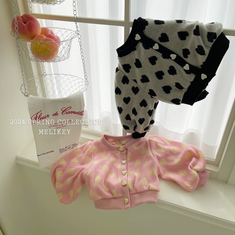 Melikey - Korean Children Fashion - #designkidswear - Heart Knit Cardigan - 2