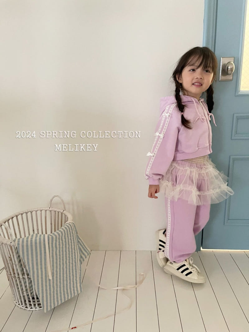 Melikey - Korean Children Fashion - #designkidswear - Ribbon Short Hoody Zip Up - 4