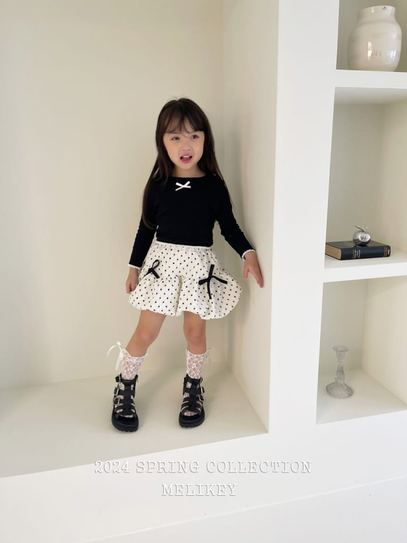Melikey - Korean Children Fashion - #discoveringself - Dot Ribbon Skirt - 11