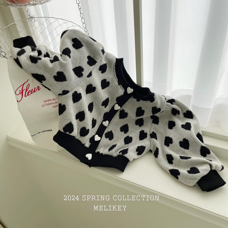 Melikey - Korean Children Fashion - #discoveringself - Heart Knit Cardigan - 3