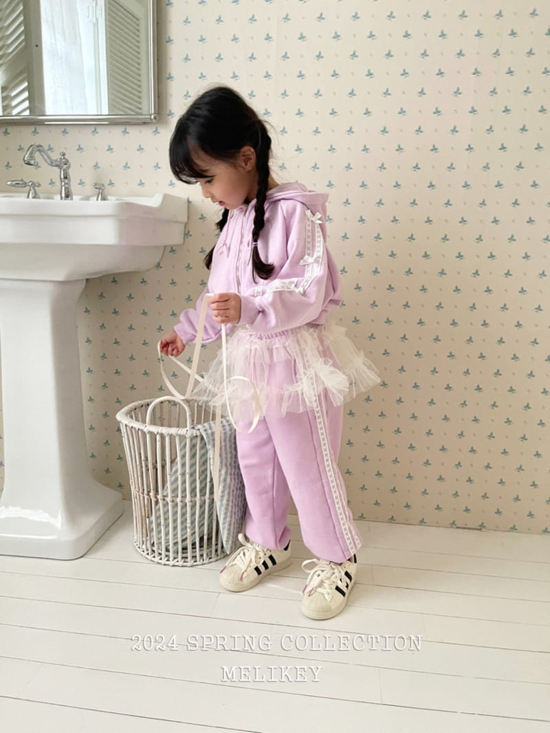 Melikey - Korean Children Fashion - #fashionkids - Ribbon Short Hoody Zip Up - 5