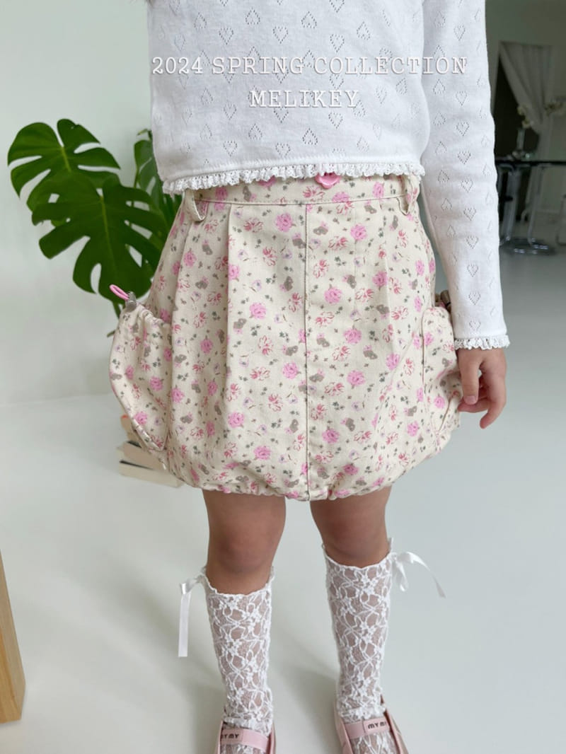 Melikey - Korean Children Fashion - #fashionkids - Flower Pumpkin Pocket Skirt - 7