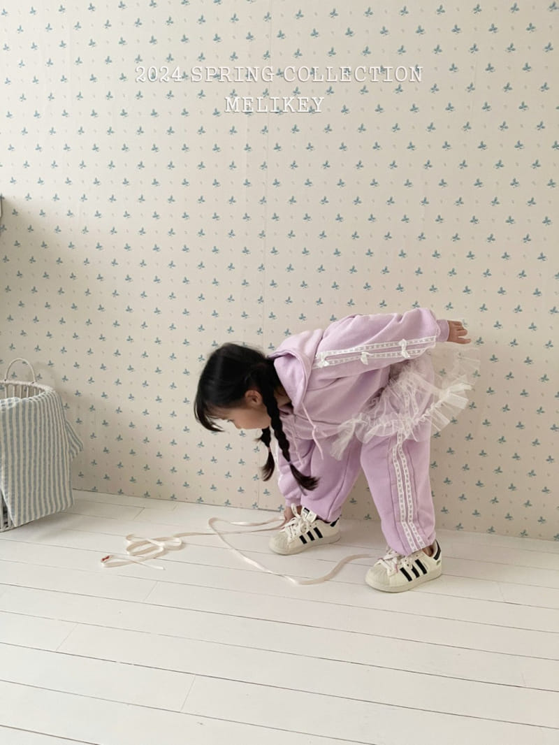Melikey - Korean Children Fashion - #kidsshorts - Ribbon Short Hoody Zip Up - 6