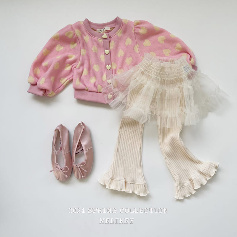 Melikey - Korean Children Fashion - #kidsshorts - Heart Knit Cardigan - 5
