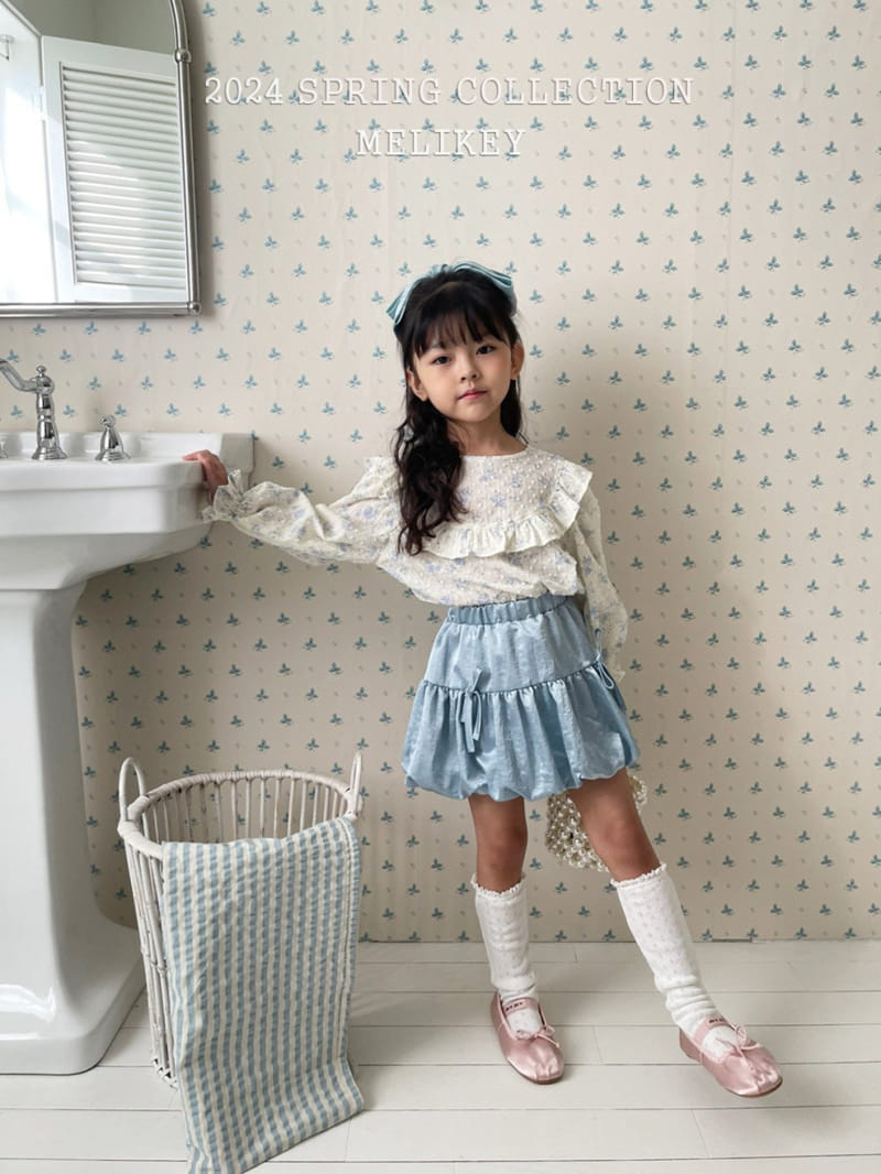 Melikey - Korean Children Fashion - #kidsstore - Round Frill Blouse - 5