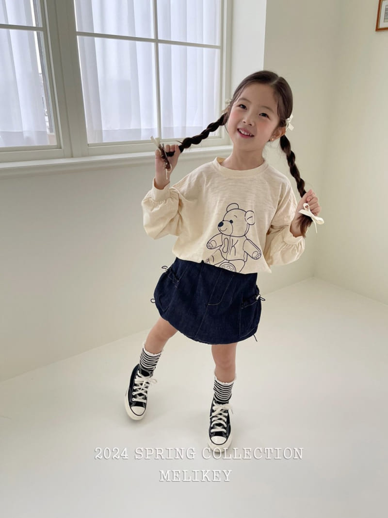Melikey - Korean Children Fashion - #kidsstore - Denim Pumpkin Pocket Skirt - 10