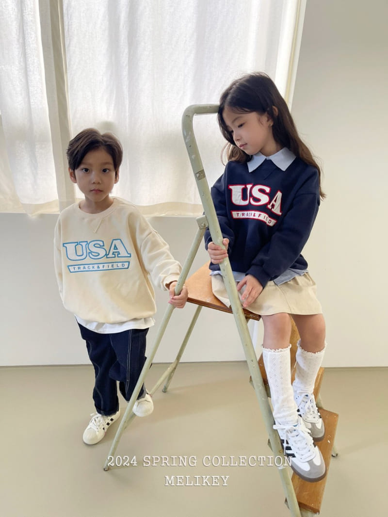 Melikey - Korean Children Fashion - #kidsstore - USA Sweatshirt - 6