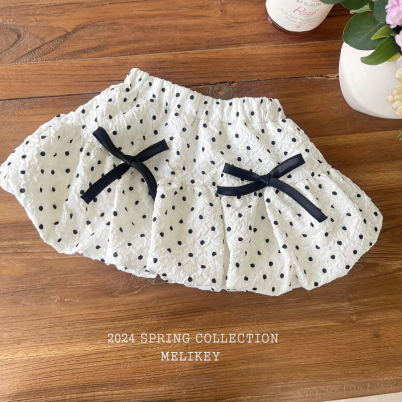 Melikey - Korean Children Fashion - #kidzfashiontrend - Dot Ribbon Skirt