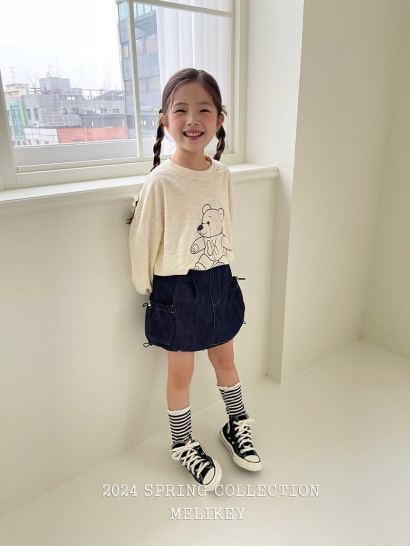 Melikey - Korean Children Fashion - #kidzfashiontrend - Denim Pumpkin Pocket Skirt - 11