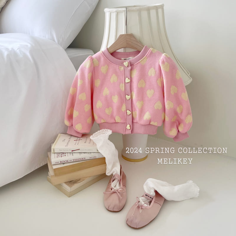 Melikey - Korean Children Fashion - #kidzfashiontrend - Heart Knit Cardigan - 7